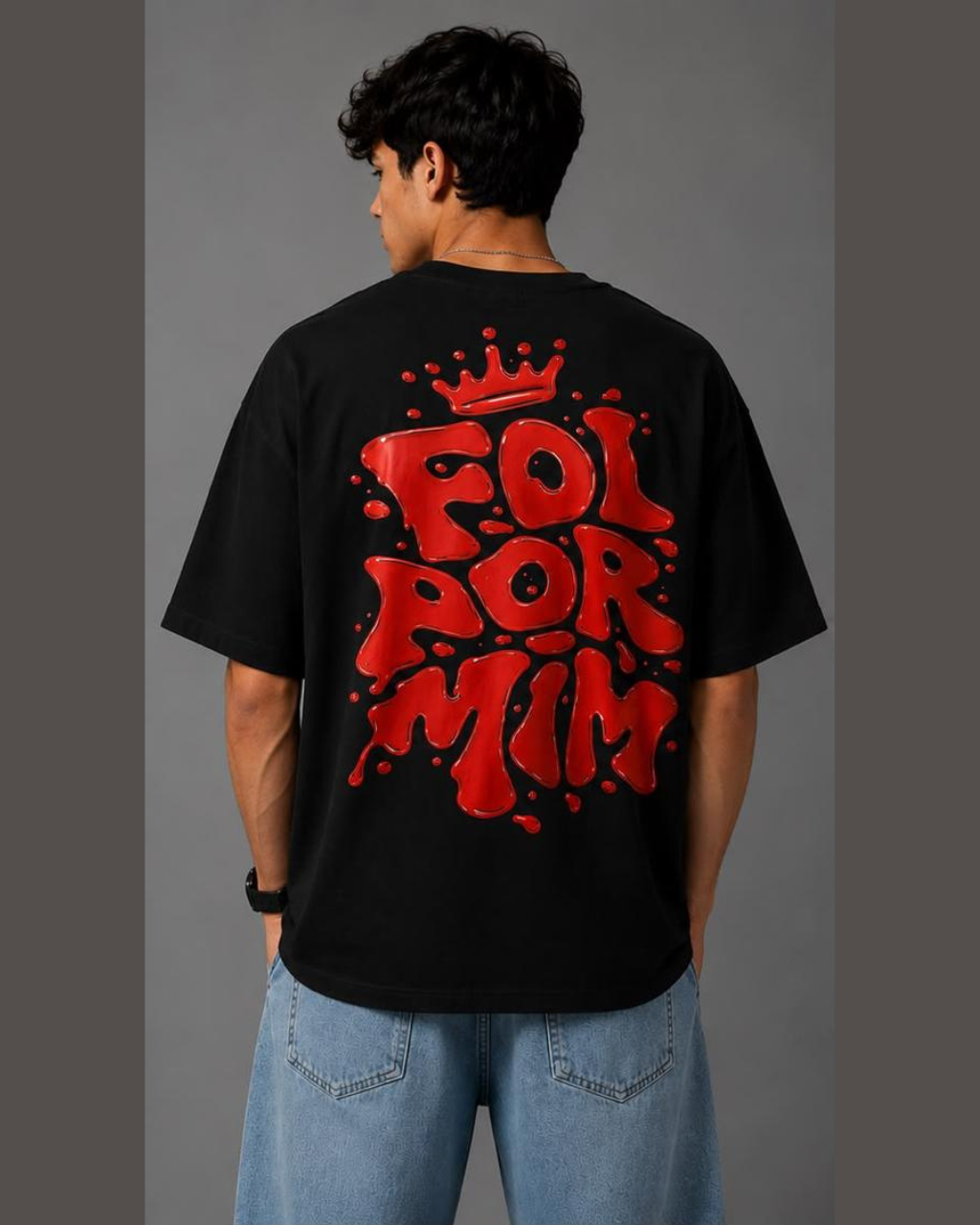 Camiseta Oversized "FOI POR MIM"