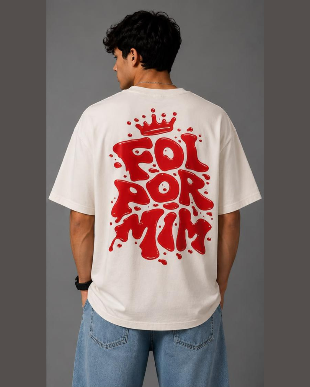 Camiseta Oversized "FOI POR MIM"