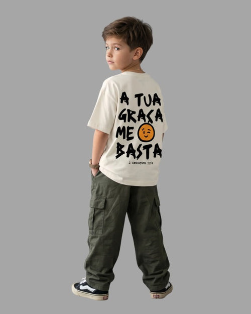 Camiseta Infantil "A TUA GRAÇA ME BASTA" - Ebenezer Kids