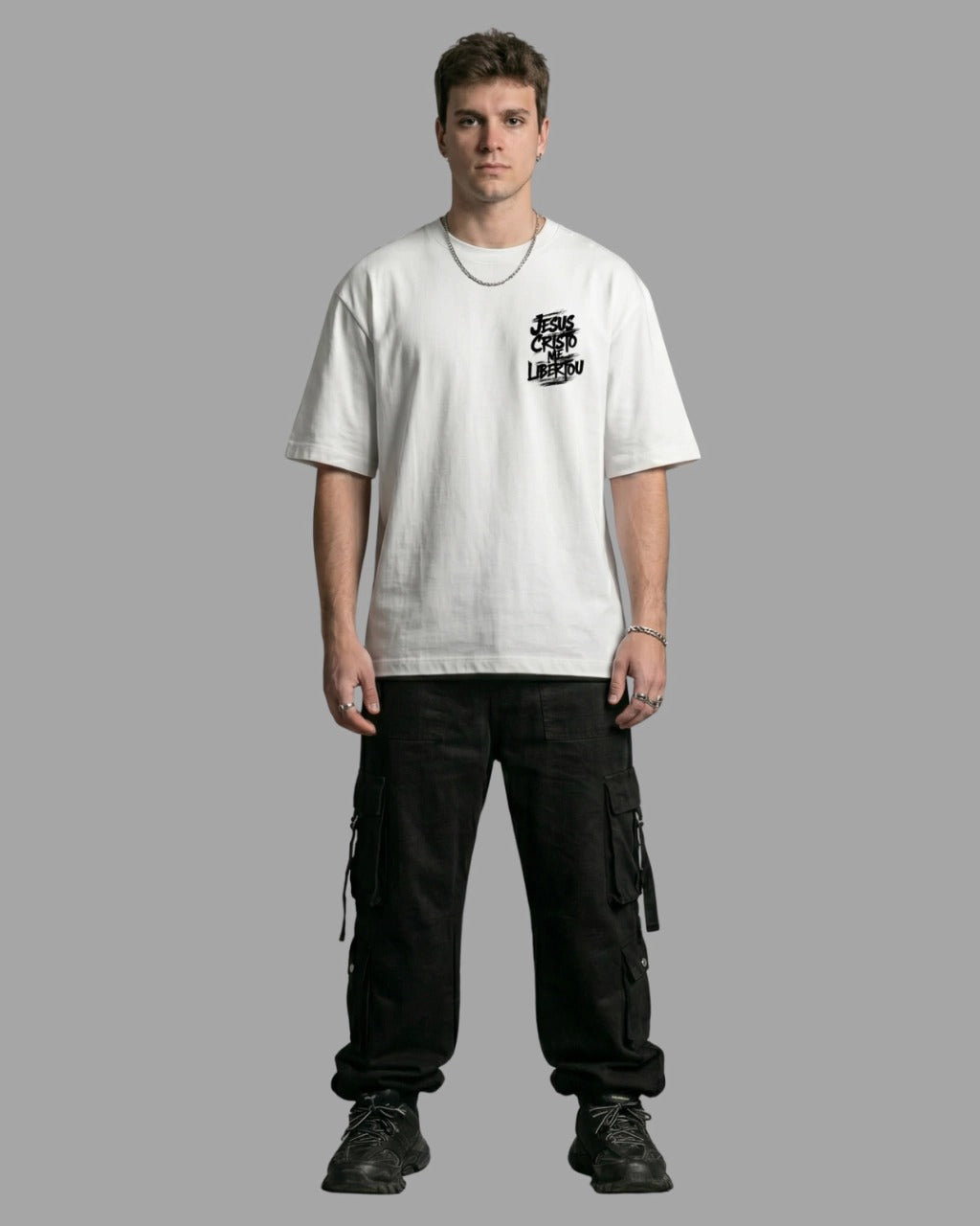 Camiseta Oversized "JESUS CRISTO ME LIBERTOU"