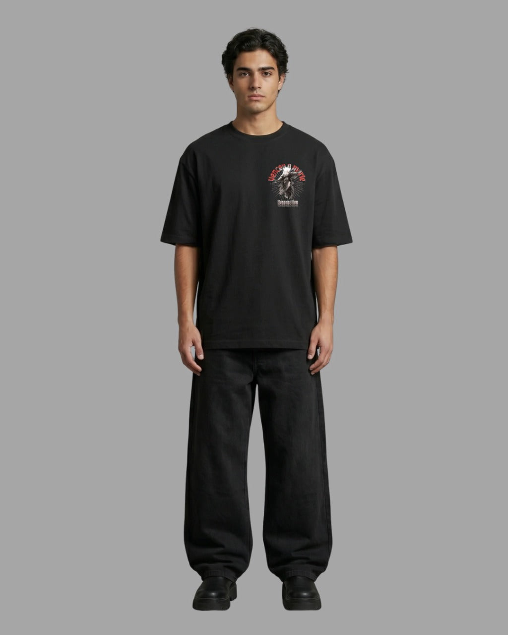 Camiseta Oversized "VENCEU A MORTE, RESSUSCITOU"