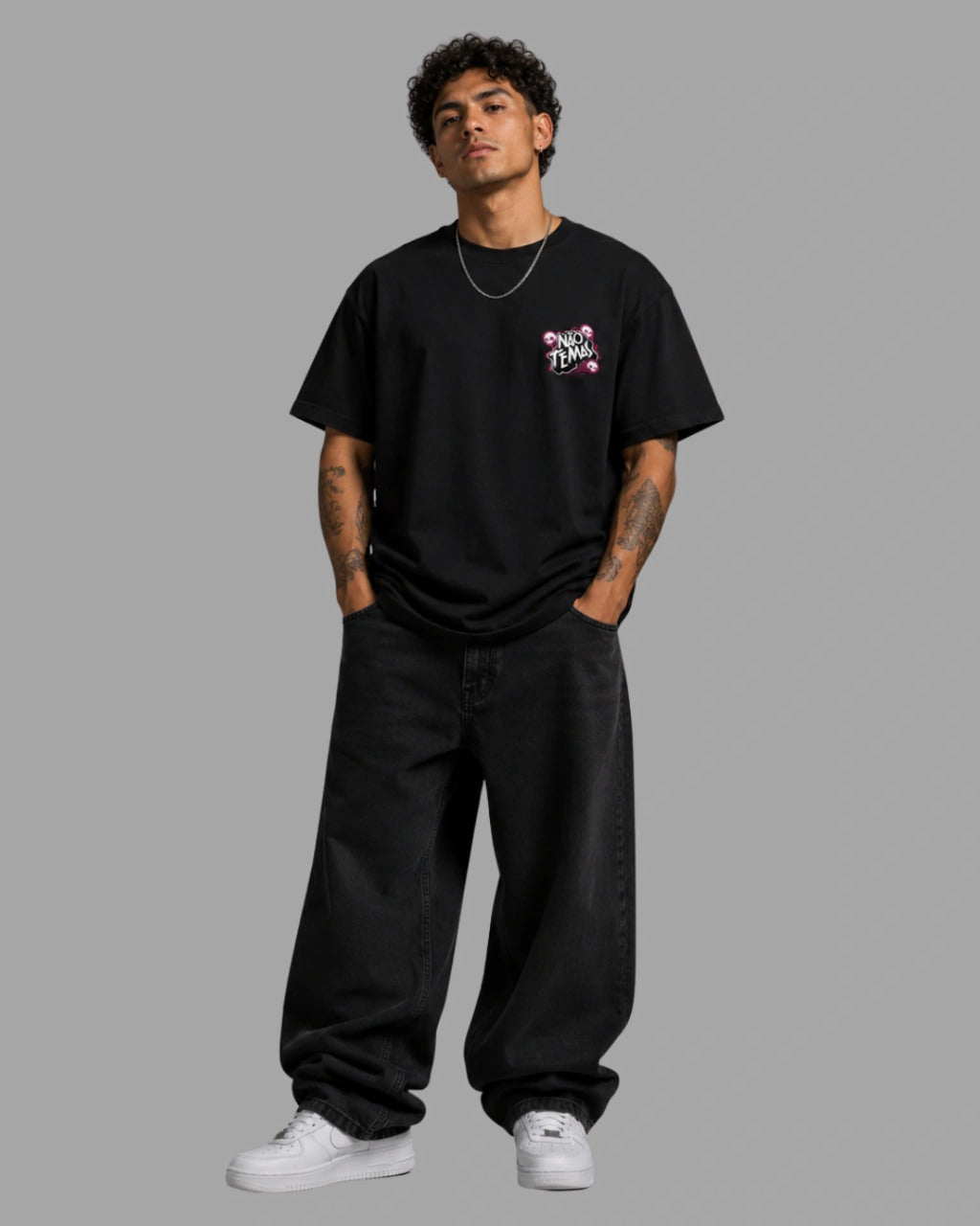 Camiseta Oversized "AINDA QUE EU ANDE PELO VALE DA SOMBRA DA MORTE"