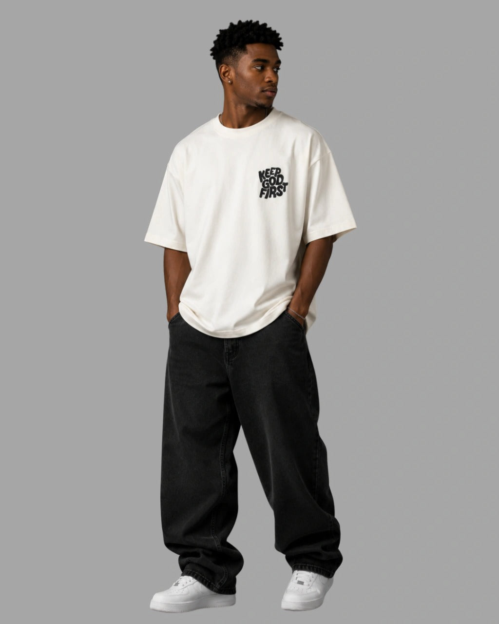 Camiseta Oversized "KEEP GOD FIRST"